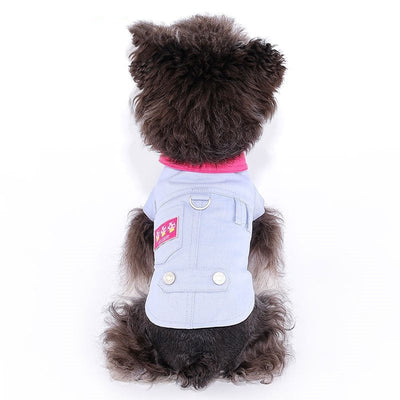 HKM-4358973 Summer Vest for Small Dogs with Traction Rope in Blue and Purple, Available in Multiple Sizes