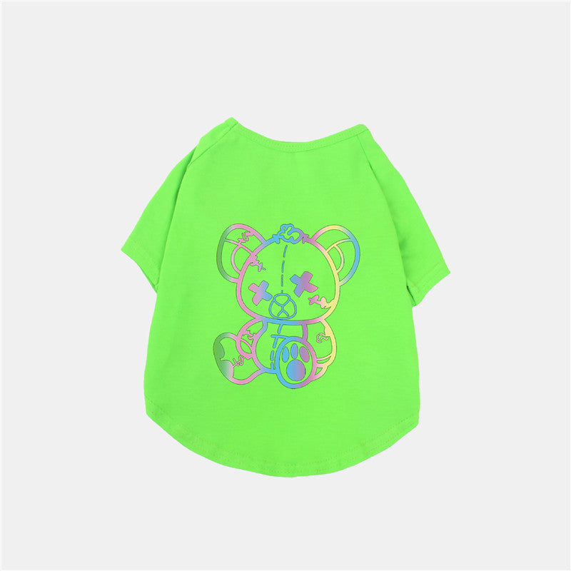 HKM-4359741 Cotton Short-Sleeved Cute Color Bear T-Shirt for Pets ¨C Spring and Summer Style