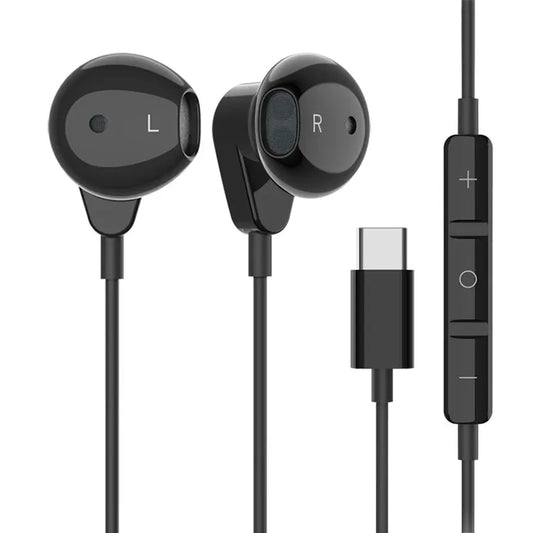 HKM-435987 Noise-Cancelling USB-C In-Ear Headphones with Microphone and Stereo Sound