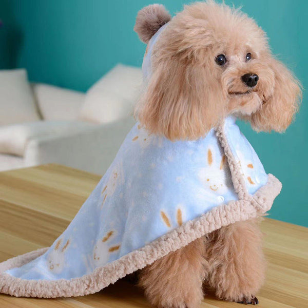 HKM-4359997 Cozy Pet Pajamas Sleeping Bag with Velvet Insulation - Pink and Blue Options Available