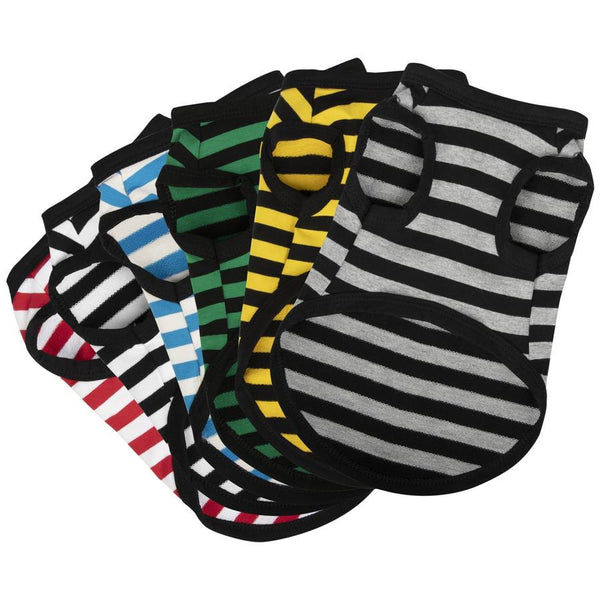 HKM-436051 Lightweight Cotton Striped Vest for Dogs in Various Colors and Sizes