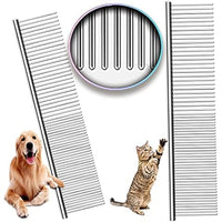 HKM-4360637 Stainless Steel Pet Comb with Rounded Ends for Tangles and Knots - Ideal Grooming Tool for Dogs and Cats