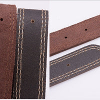 HKM-4361149 Leather Dog Collar for Medium and Large Dogs - Cowhide in Dark Brown, Black, or Wine Red