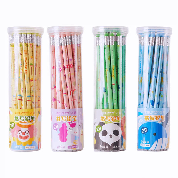 HKM-436115 Cartoon Jumbo Pencil Set - 30 Piece HB Pencils for Office and School Use