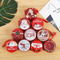 HKM-436115 Festive Santa Claus Pendant with Zippered Metal Box for Holiday Treats