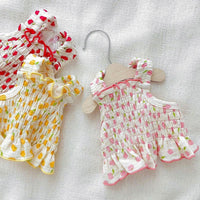 HKM-4361533 Summer Teddy Skirt Dress for Dogs in Yellow, Red, and Pink - Lightweight Pet Apparel