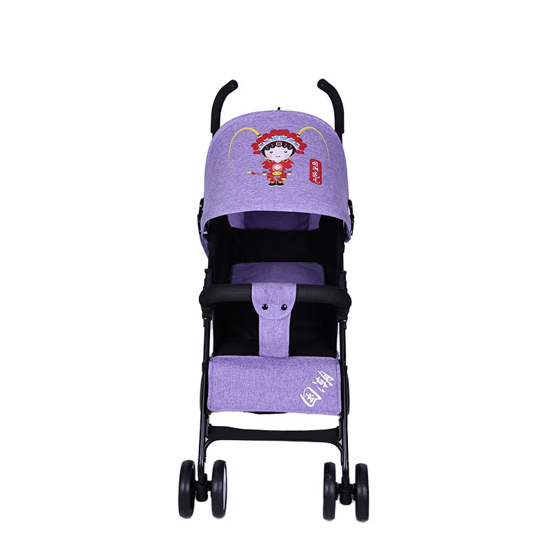 HKM-436179 Lightweight 2-in-1 Foldable Linen Baby Stroller with Safety Features and Soft Seat for 0-36 Months
