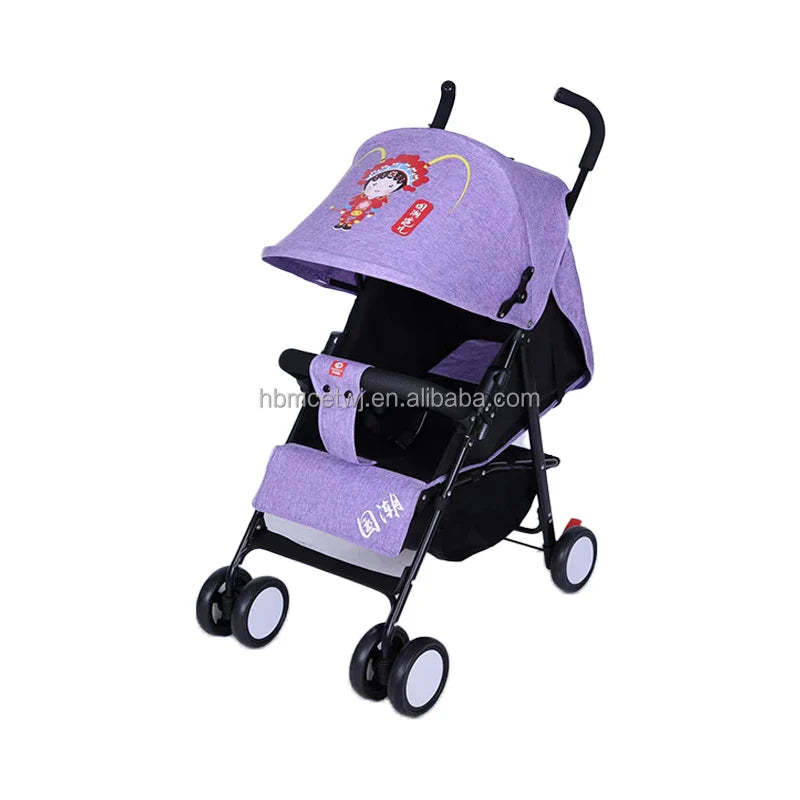 HKM-436179 Lightweight 2-in-1 Foldable Linen Baby Stroller with Safety Features and Soft Seat for 0-36 Months
