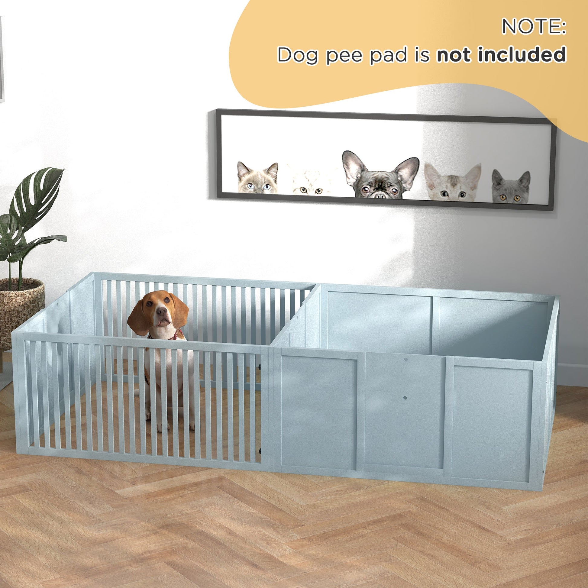 HKM-4364605 Two-Room Whelping Box for Dogs with Adjustable Doors and Non-Slip Base