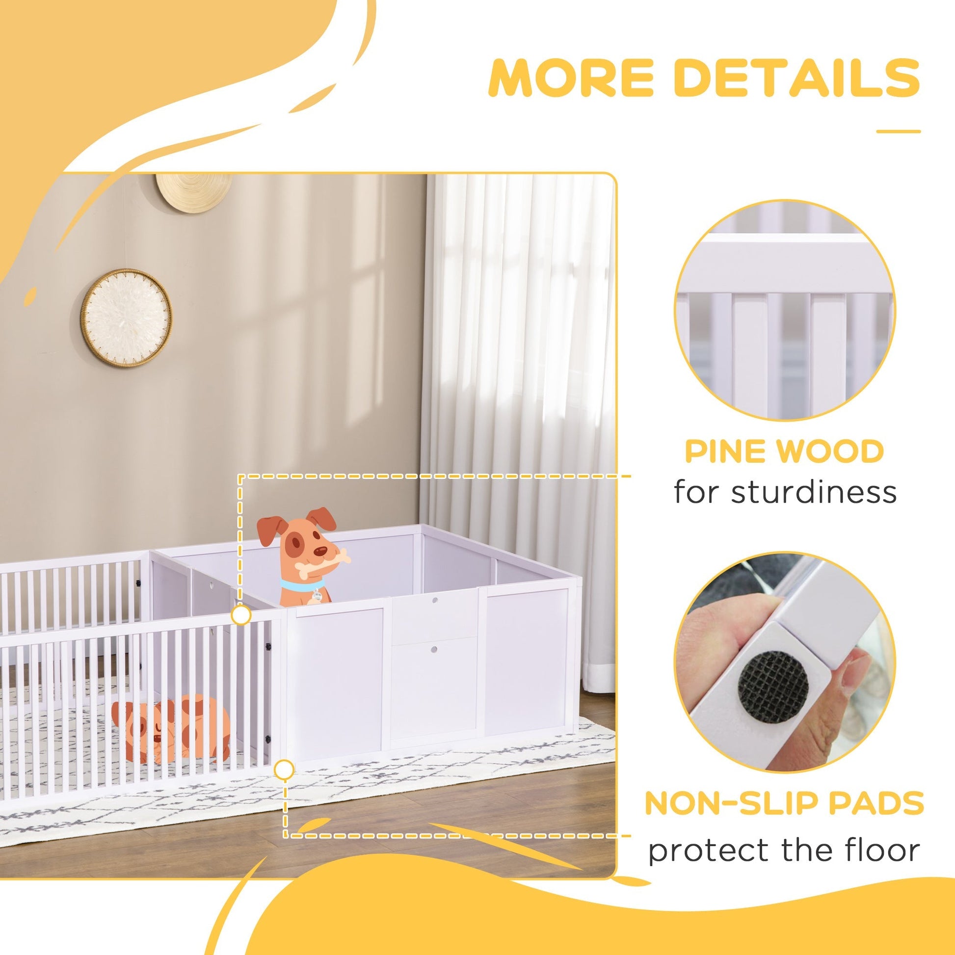HKM-4364605 Two-Room Whelping Box for Dogs with Adjustable Doors and Non-Slip Base