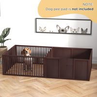HKM-4364605 Two-Room Whelping Box for Dogs with Adjustable Doors and Non-Slip Base