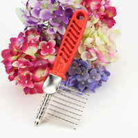 HKM-4364733 Pet Knot Comb with Red Handle for Puppies - Durable Plastic and Stainless Steel Design