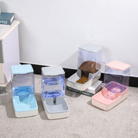 HKM-4364989 Portable Automatic Pet Feeder and Water Dispenser for Cats - Blue, Pink, Gray