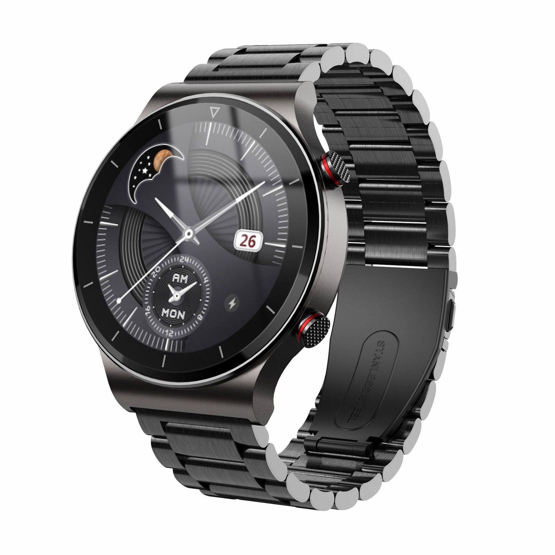 HKM-436499 Multi-Function Digital Sports Smart Watch for Students - Waterproof 30m, Stylish Steel & Silicone Straps