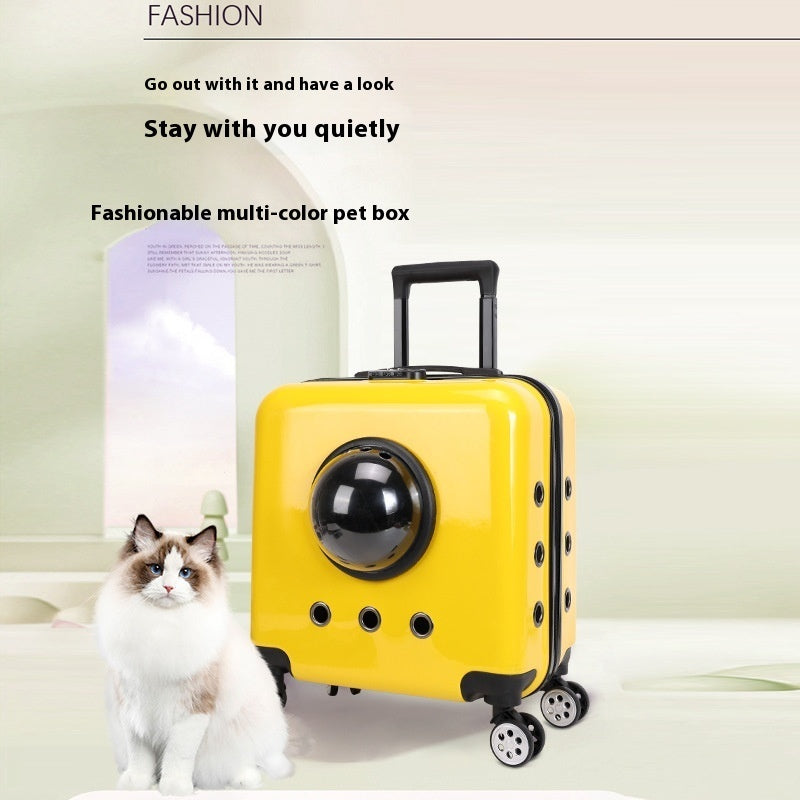 HKM-4365373 Space Capsule Cat Carrier Bag – Hard PVC Pet Travel Suitcase in Multiple Colors