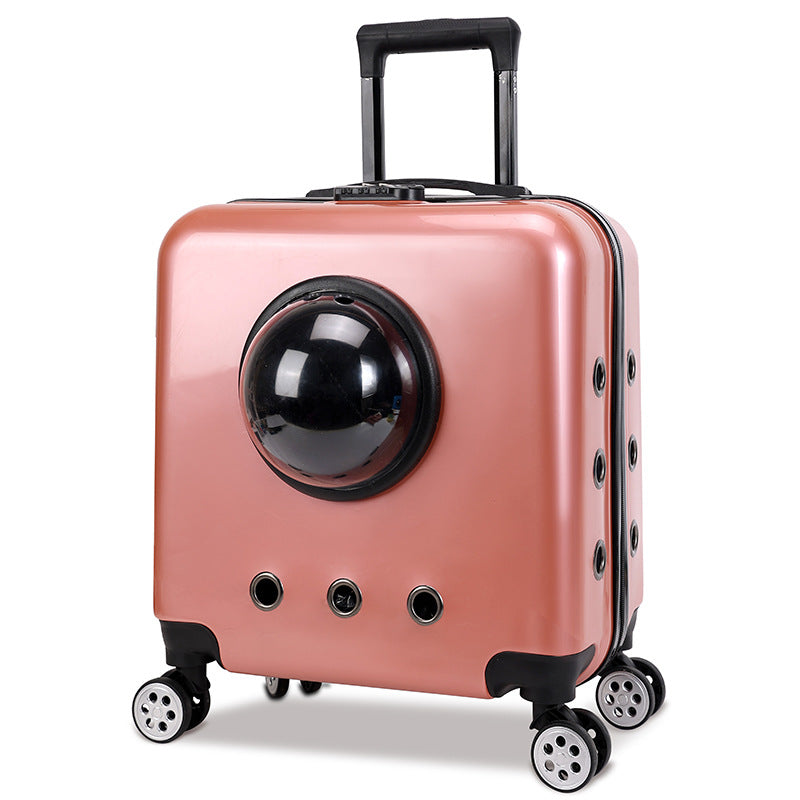 HKM-4365373 Space Capsule Cat Carrier Bag – Hard PVC Pet Travel Suitcase in Multiple Colors