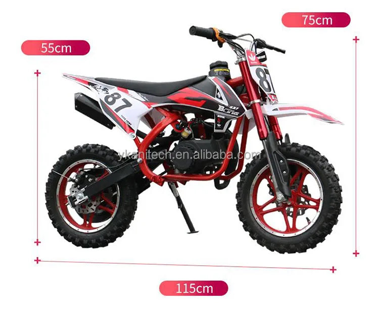HKM-436563 Kids Minibike Pocket Bike 49cc Mini Cross Motocicleta with Disc Brakes and Chain Drive