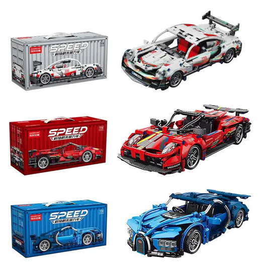 HKM-436627 1:18 Technic RC Super Racing Car Building Blocks Set for Kids - Compatible DIY Toy, ABS Plastic