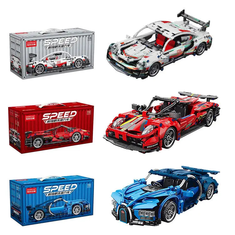 HKM-436627 1:18 Technic RC Super Racing Car Building Blocks Set for Kids - Compatible DIY Toy, ABS Plastic