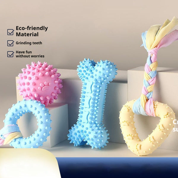 HKM-4366397 Durable Bite-Resistant Dog Toy in Multiple Colors and Shapes for Playful Pets
