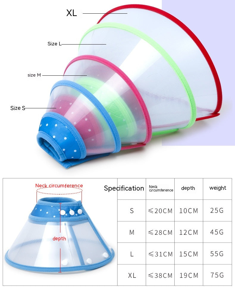 HKM-4366525 Anti-Bite Protective Cover for Pets - Soft Edge Postoperative Recovery Collar in Multiple Colors