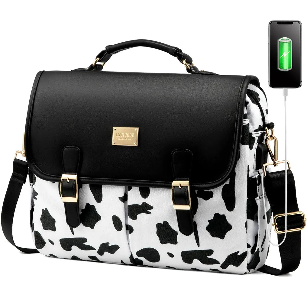 HKM-436691 Professional Laptop Tote Bag for Women - Durable PU Briefcase with Multiple Pockets for Office and Business Use