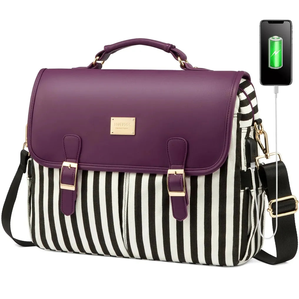 HKM-436691 Professional Laptop Tote Bag for Women - Durable PU Briefcase with Multiple Pockets for Office and Business Use