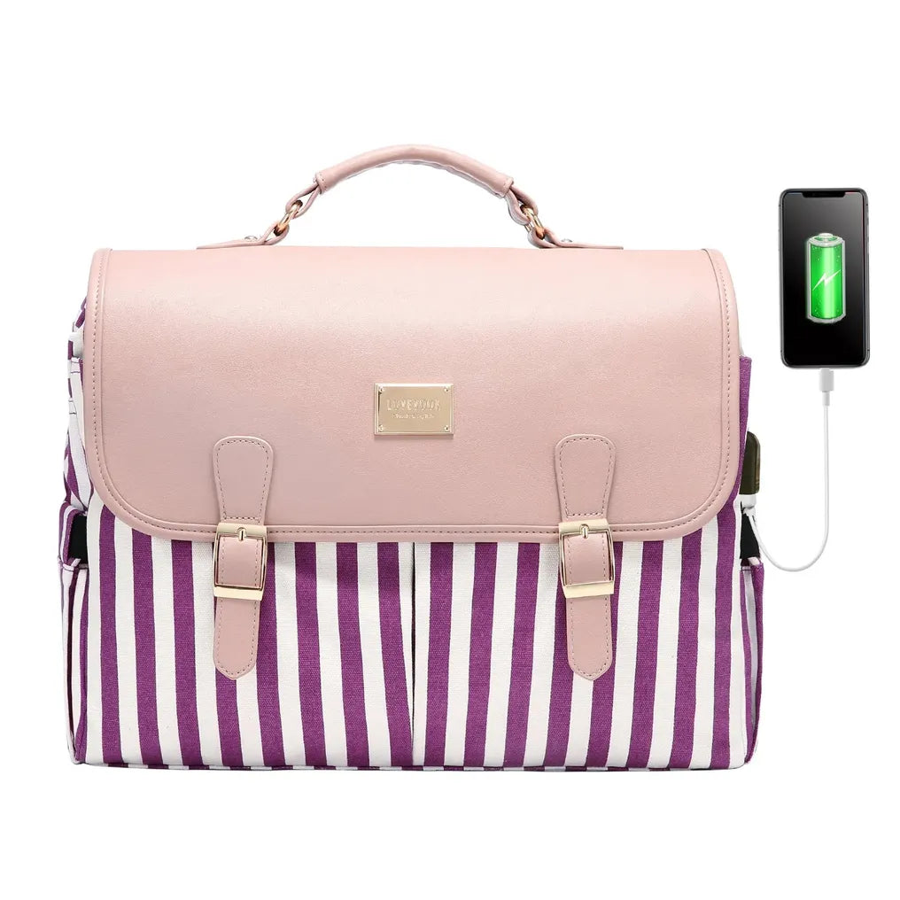 HKM-436691 Professional Laptop Tote Bag for Women - Durable PU Briefcase with Multiple Pockets for Office and Business Use