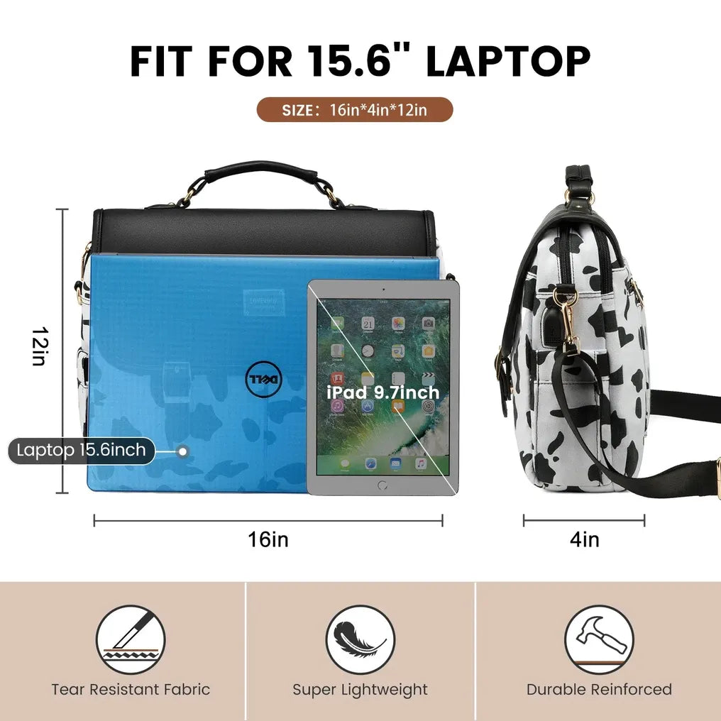 HKM-436691 Professional Laptop Tote Bag for Women - Durable PU Briefcase with Multiple Pockets for Office and Business Use