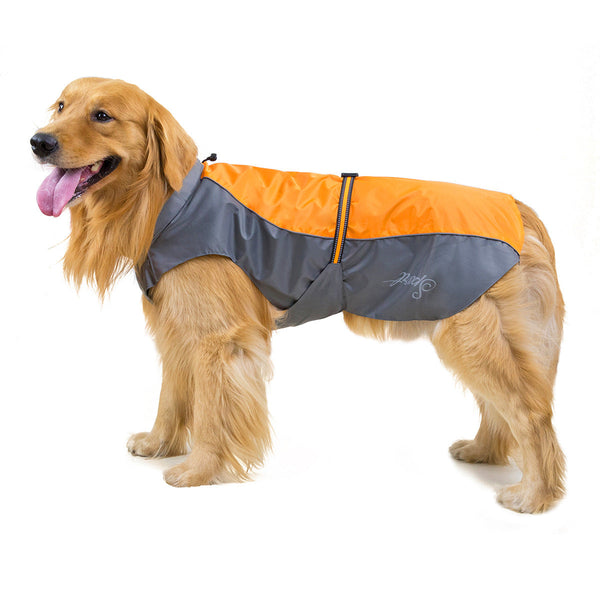 HKM-4367293 Big Dog Raincoat for Golden Retrievers and Huskies - Waterproof Polyester in Multiple Sizes and Colors