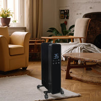 HKM-436755 Oil-Filled Radiator Heater with Adjustable Thermostat and Remote Control, 2000W, Wall-Mounted with Overheat Protection