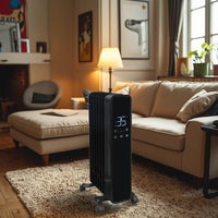 HKM-436755 Oil-Filled Radiator Heater with Adjustable Thermostat and Remote Control, 2000W, Wall-Mounted with Overheat Protection