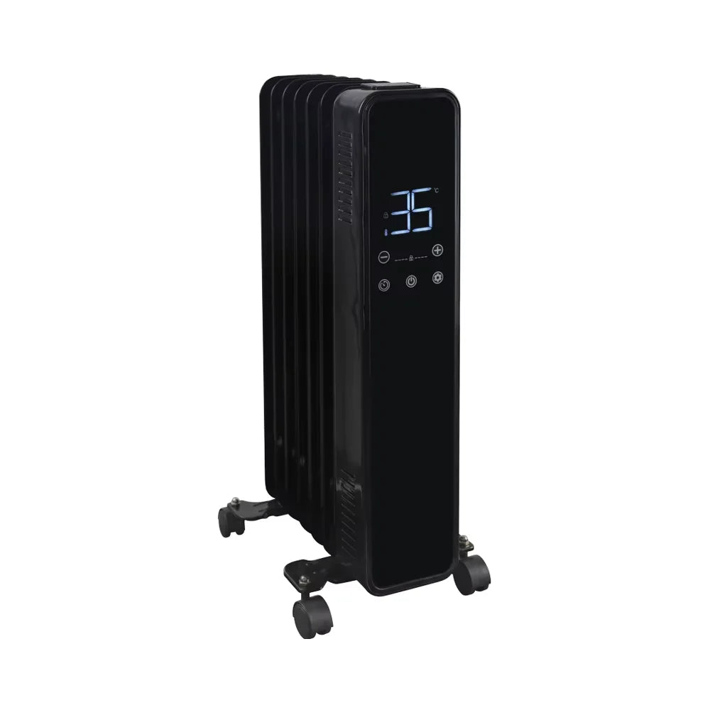 HKM-436755 Oil-Filled Radiator Heater with Adjustable Thermostat and Remote Control, 2000W, Wall-Mounted with Overheat Protection