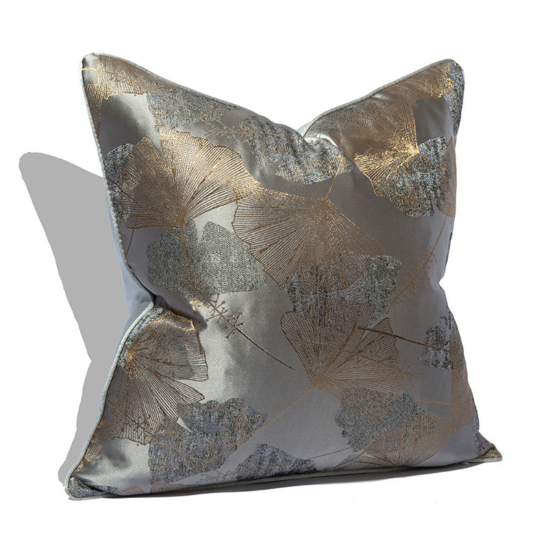 HKM-436819 Botanical Dark Grey Square Cushion Covers for Minimalist Living Room Decor