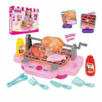 HKM-436819 Kids Kitchen Barbecue Playset with Light, Sound, Smoke & Water Spray - Simulation Toy for Ages 2-6