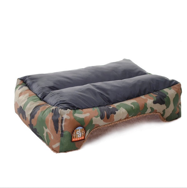HKM-4368957 Military Style Camouflage Pet Kennel - Waterproof Oxford with 3D PPCotton Fill - Available in S, M, L Sizes