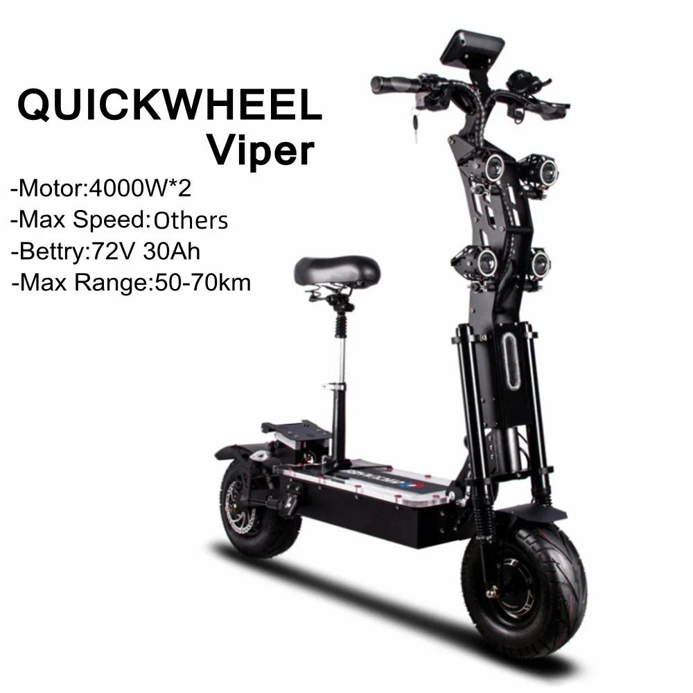 HKM-437011 45Ah Electric Scooter for Adults, Foldable Design, 13-Inch Seat, 100-110km Range