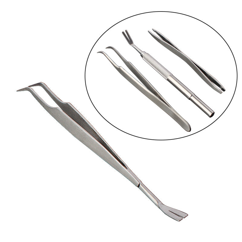 HKM-4370365 Stainless Steel Tick Removal Tweezers for Dogs and Cats with Black PVC Bag