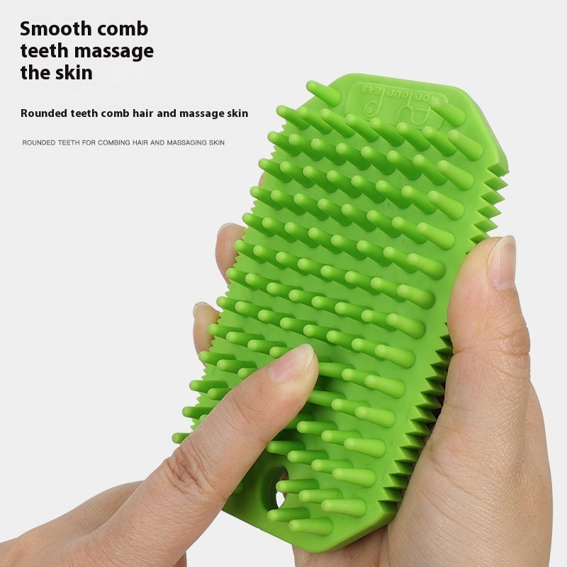 HKM-4370493 Pet Bath Massage Comb for Dogs - TPR Dual Use Hair Removal Brush in Multiple Colors