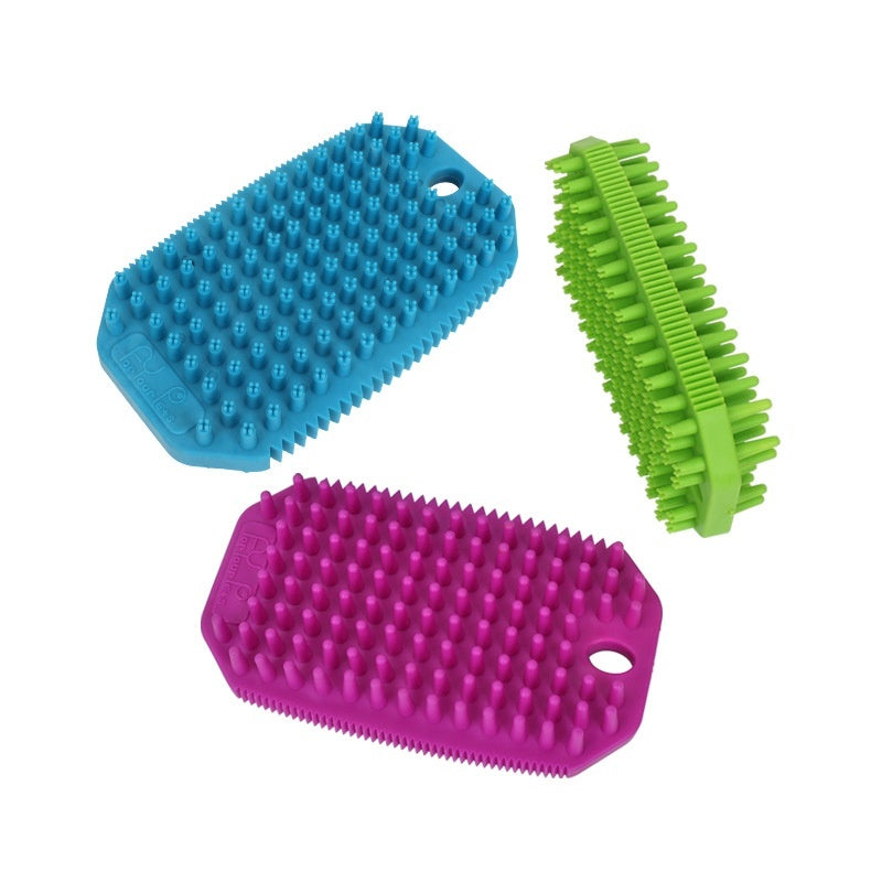 HKM-4370493 Pet Bath Massage Comb for Dogs - TPR Dual Use Hair Removal Brush in Multiple Colors