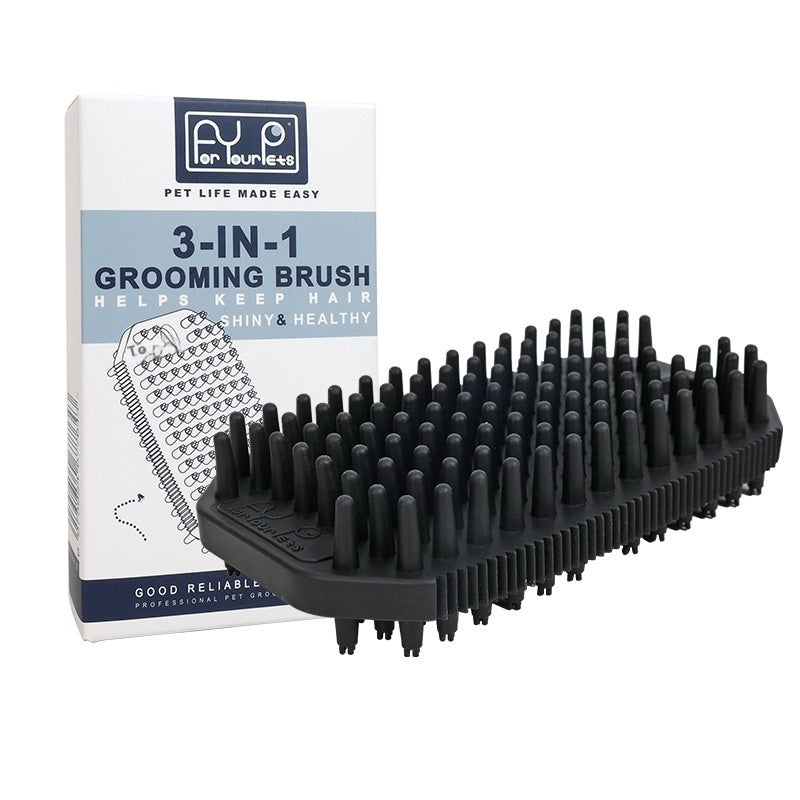 HKM-4370493 Pet Bath Massage Comb for Dogs - TPR Dual Use Hair Removal Brush in Multiple Colors