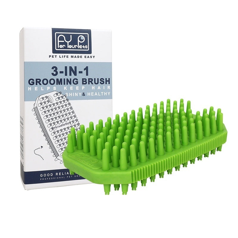 HKM-4370493 Pet Bath Massage Comb for Dogs - TPR Dual Use Hair Removal Brush in Multiple Colors