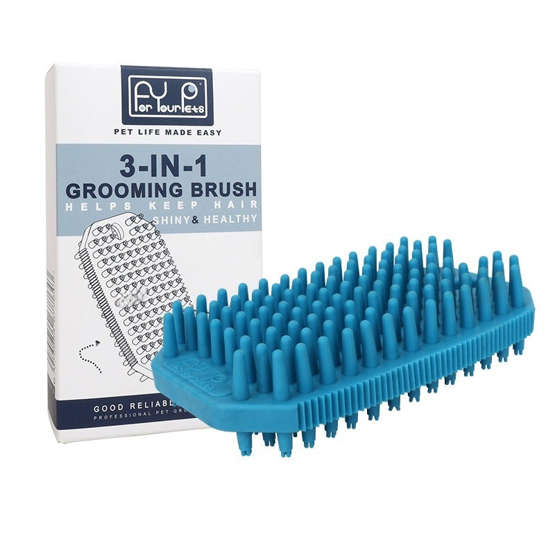 HKM-4370493 Pet Bath Massage Comb for Dogs - TPR Dual Use Hair Removal Brush in Multiple Colors