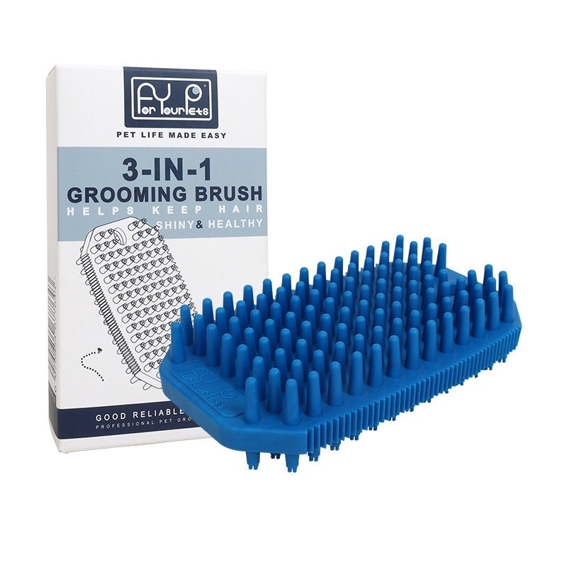HKM-4370493 Pet Bath Massage Comb for Dogs - TPR Dual Use Hair Removal Brush in Multiple Colors