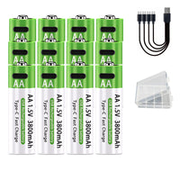 HKM-437203 Rechargeable Lithium No. 5 Battery 15V 3800mAh with Type-C Port for Electric Toys and Remote Controls
