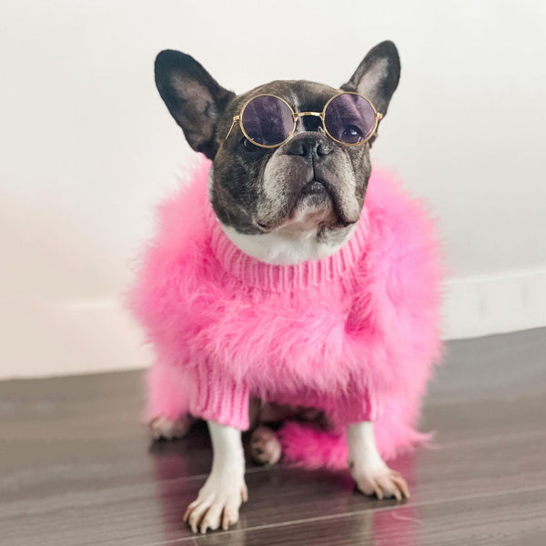 HKM-4372669 Cozy Solid Color Wool Dog Sweater in Pink, Light Blue, and Light Purple