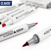 HKM-437267 128-Colour Alcohol-Based Art Marker Set with Dual Tip Pens for Creative Projects