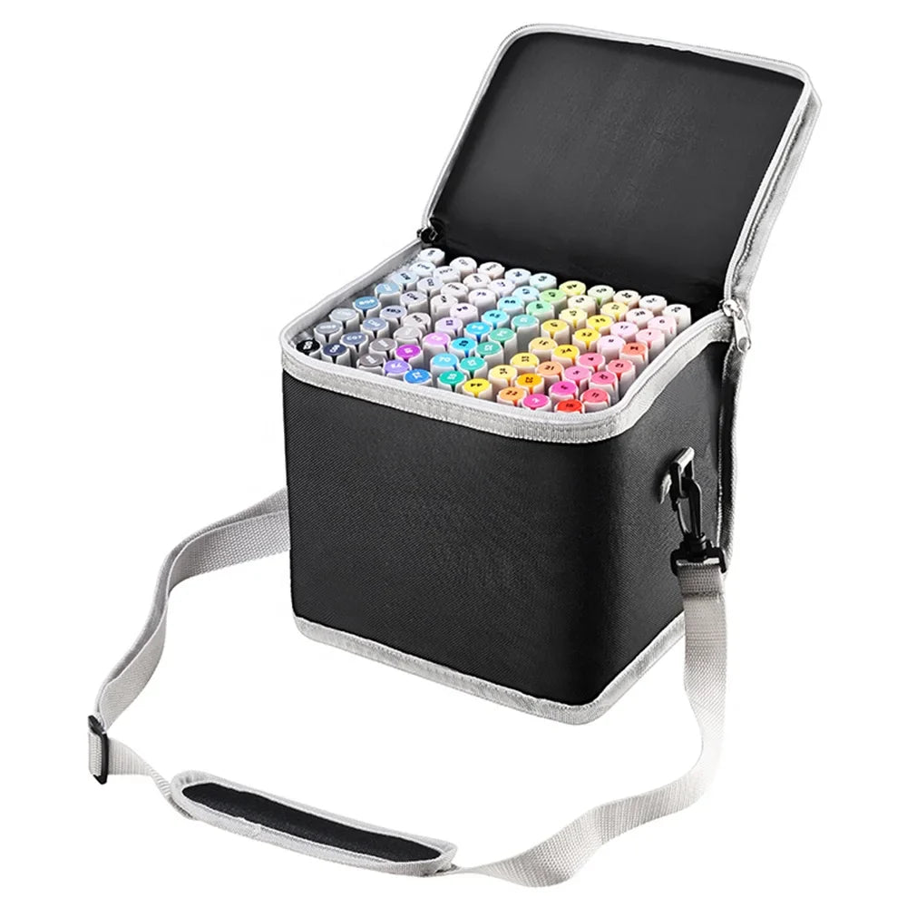 HKM-437267 128-Colour Alcohol-Based Art Marker Set with Dual Tip Pens for Creative Projects