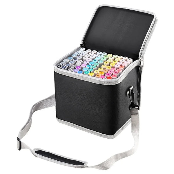 HKM-437267 128-Colour Alcohol-Based Art Marker Set with Dual Tip Pens for Creative Projects