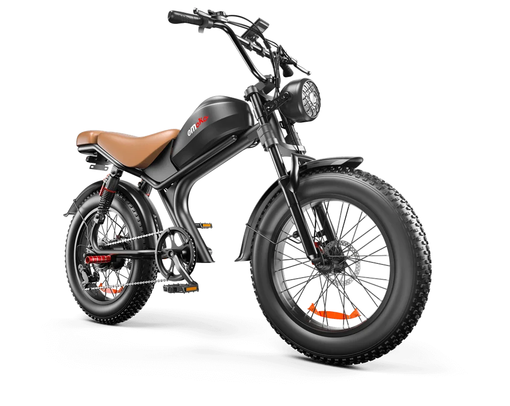 HKM-437459 Electric Fat Tire Bike with 7-Speed Gears, Integrated Battery, and Disc Brakes - 750W Rear Hub Motor, 48V C93 Model